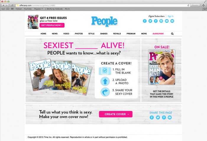 People Magazine – Sexiest _____ Alive! Viral Campaign